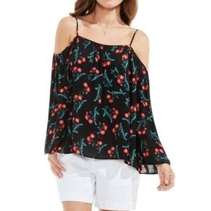 Vince Camuto Blouse Cold Shoulder NEW Small Floral